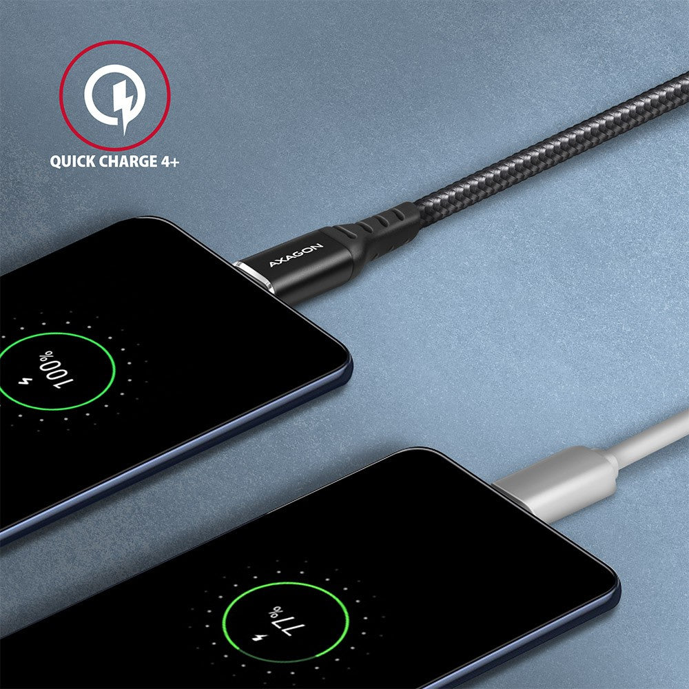 BUCM-CM30AB Cablu USB-C - USB-C 2.0, 3m, PD 60W, 3A, ALU, Împletit, Negru