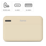 Pachet de alimentare 10000 mAh 2xUSB-A nisip