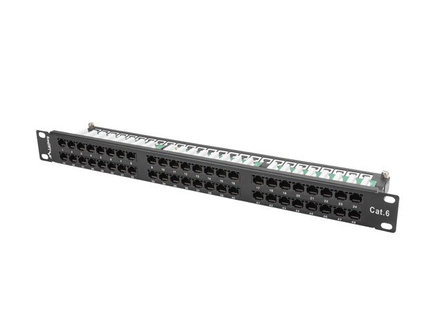 Patch Panel 48 Porturi 1U Cat.6 Negru
