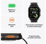 Carcasă neagră din titan Watch Ultra 3 GPS + Cellular 49 mm, curea Trail neagră/cărbune - mărimea S/M