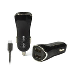 Încărcător auto 2xUSB + USB-C 2.1A negru