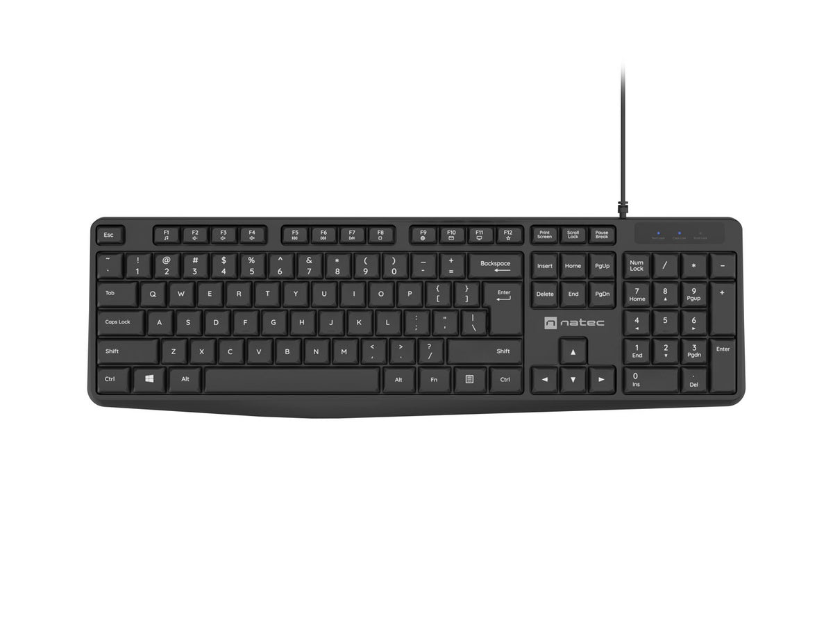 Tastatură Nautilus US Slim, neagră, 1,8 m