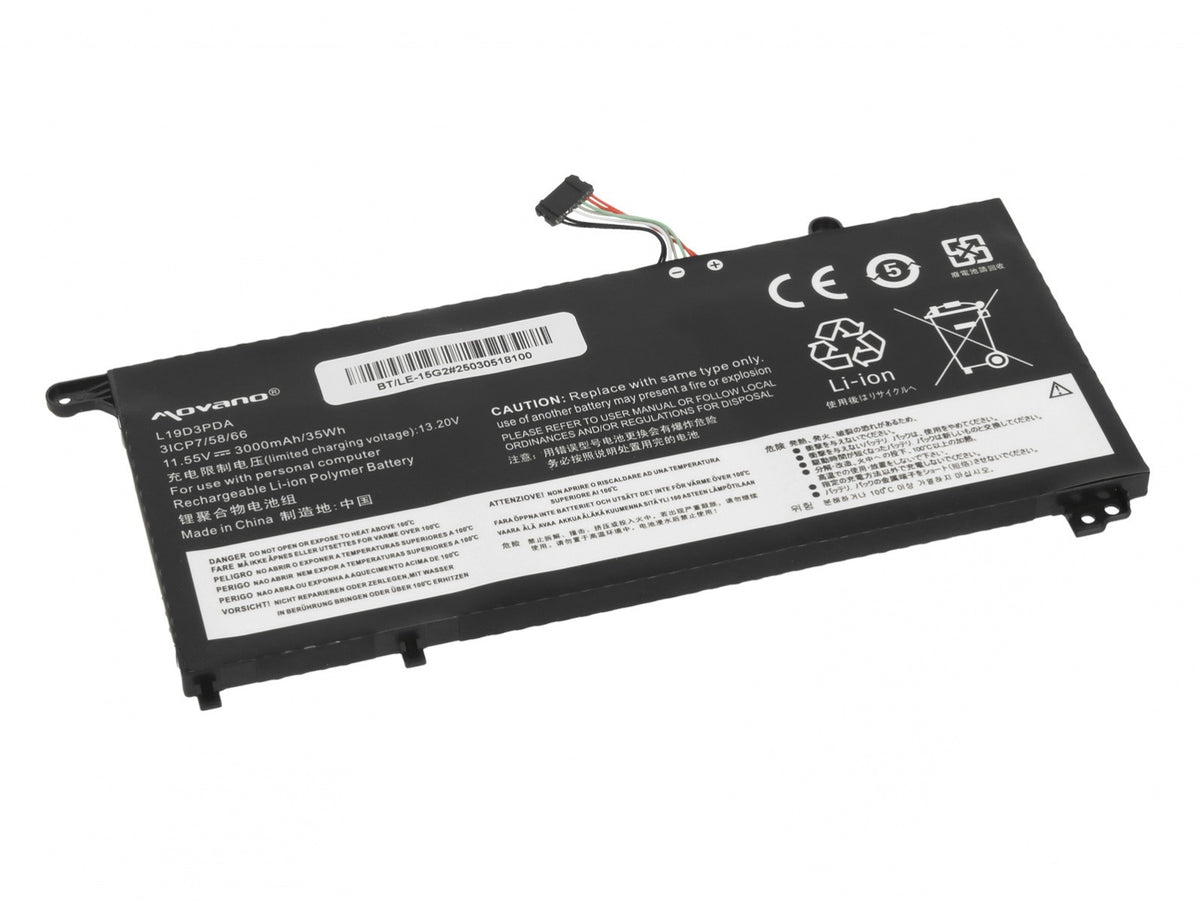 Baterie L19M3PDA pentru Lenovo ThinkBook 14 15 G2 G3 G4 G5 IAP ITL ACL ABA - 3000 mAh (35 Wh)