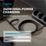 Cablu de conectare USB-C-USB-C din silicon | USB 4 ver.2.0 80Gbps | 8K@60Hz | PD 3.1 240W | 1.5m | negru
