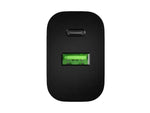 Încărcător de perete Ribera 1xUSB-A 1xUSB-C 20W Negru