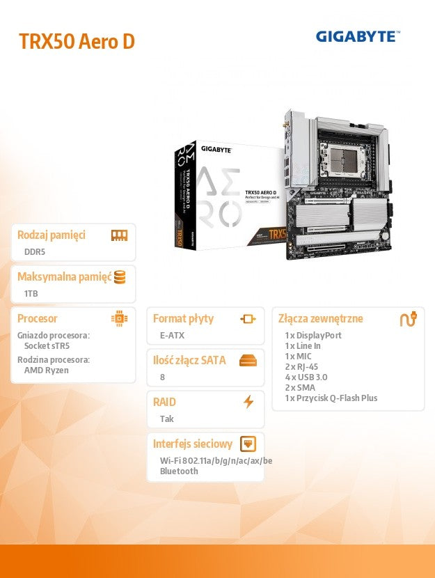Placă de bază TRX50 AERO D sTR5 4DDR5 HDMI USB/4M.2 eATX
