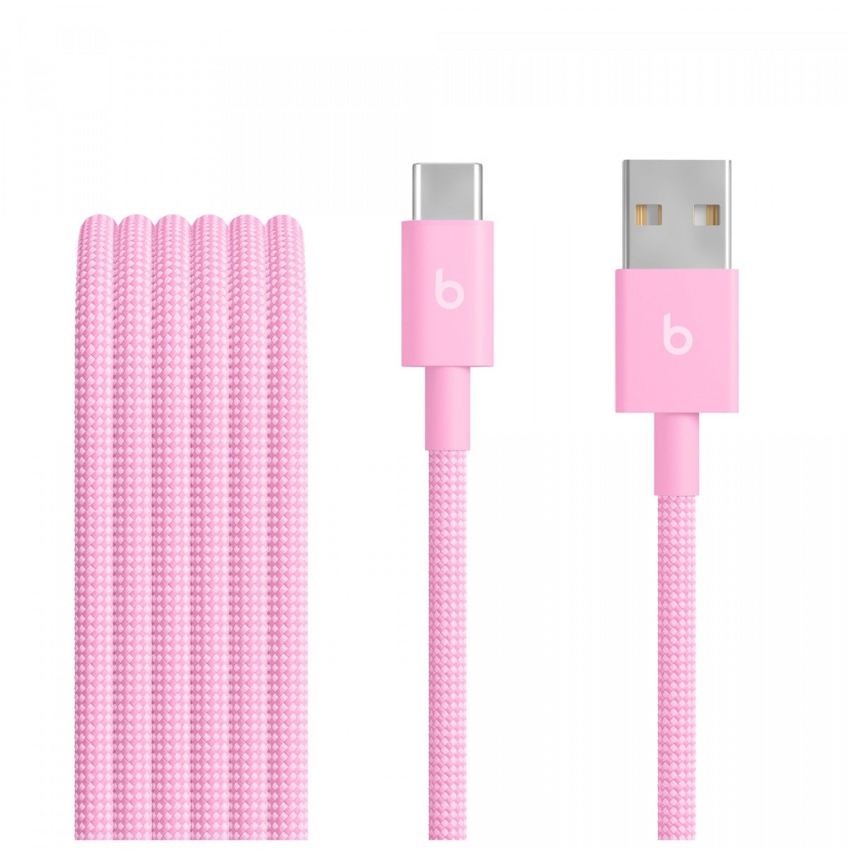 Cablu împletit Beats USB-A la USB-C (1,5 m) - Roz Turbo