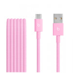 Cablu împletit Beats USB-A la USB-C (1,5 m) - Roz Turbo