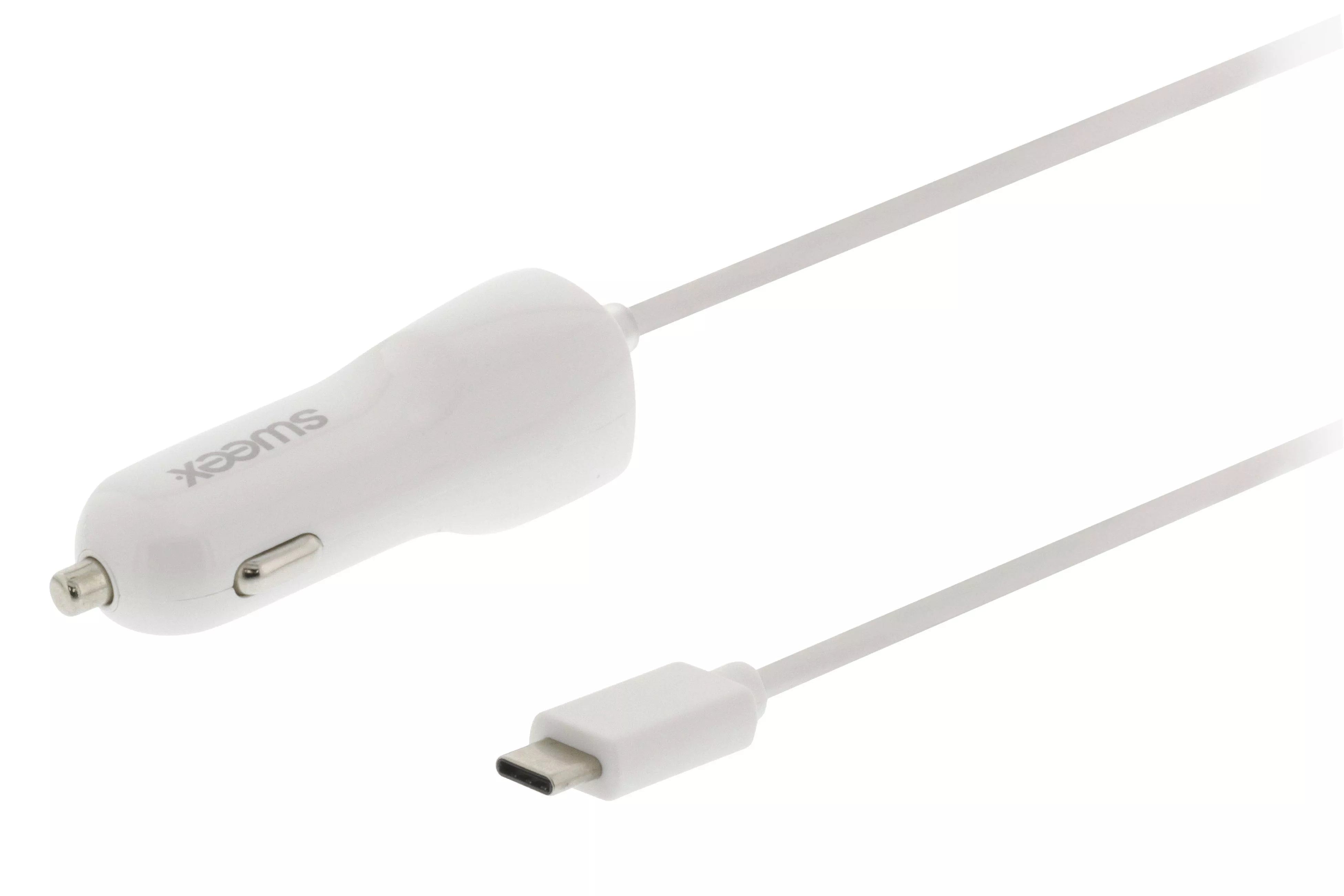 Incarcator auto 12-24V - USB Type C 3A alb Sweex