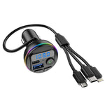 Incarcator Auto cu MP3 Player, Flippy, Port USB Fast Charge QC3.0 si Type C, PD 20W, Bluetooth, 3 Mufe de Incarcare,