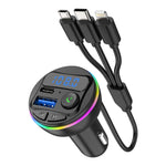 Incarcator Auto cu MP3 Player, Flippy, Port USB Fast Charge QC3.0 si Type C, PD 20W, Bluetooth, 3 Mufe de Incarcare,