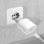 Incarcator compatibil cu iPhone, USB Type-C, Fast charge, Putere 20W, Flippy, Alb