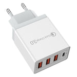 Incarcator Fast Charge pentru Telefon 32W, Flippy, Incarcator Quick Charge cu 3 Porturi USB-A 3.1A & 1 USB-C, Power