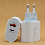 Incarcator Fast Charge pentru Telefon, Flippy, Power Delivery 45W, Dual Port USB-A Q.C 3.0 si Type-C PD45W, Compatibil