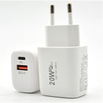 Incarcator Fast Charging pentru Telefon, Flippy, Dual Port USB-A si USB-C cu Cap de Incarcare Standard European, Power