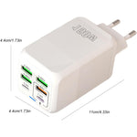 Incarcator Multifunctional, Flippy®, 6 Porturi (2 x PD Type C + 4 USB), 150 W, 5V, 2.4A, Incarcare Rapida, 4.4 x 4.4 x
