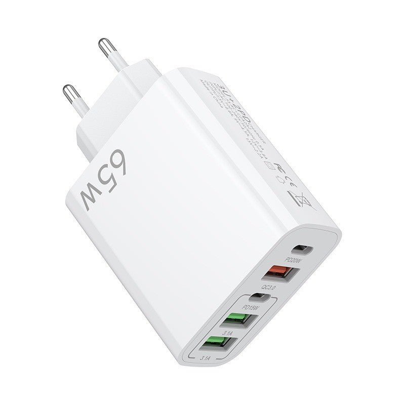 Incarcator Retea, Flippy, 5 Porturi, 65W Fast Charge, 3 x USB, 2 x Type-C, Universal Compatibil iPhone, Huawei,