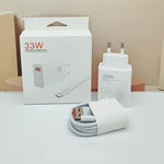 Incarcator Retea Super Charge pentru Telefon, Flippy, 33W Standard UE, Port USB-B cu Cablu TYPE-C de 1m Inclus, Alb
