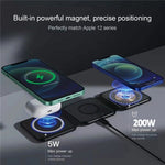 Incarcator Wireless Magnetic/Pliabil 3in1, Flippy, Multifunctional de Birou, 15W, Compatibil cu iOS/Android, 25 x 7.5 x