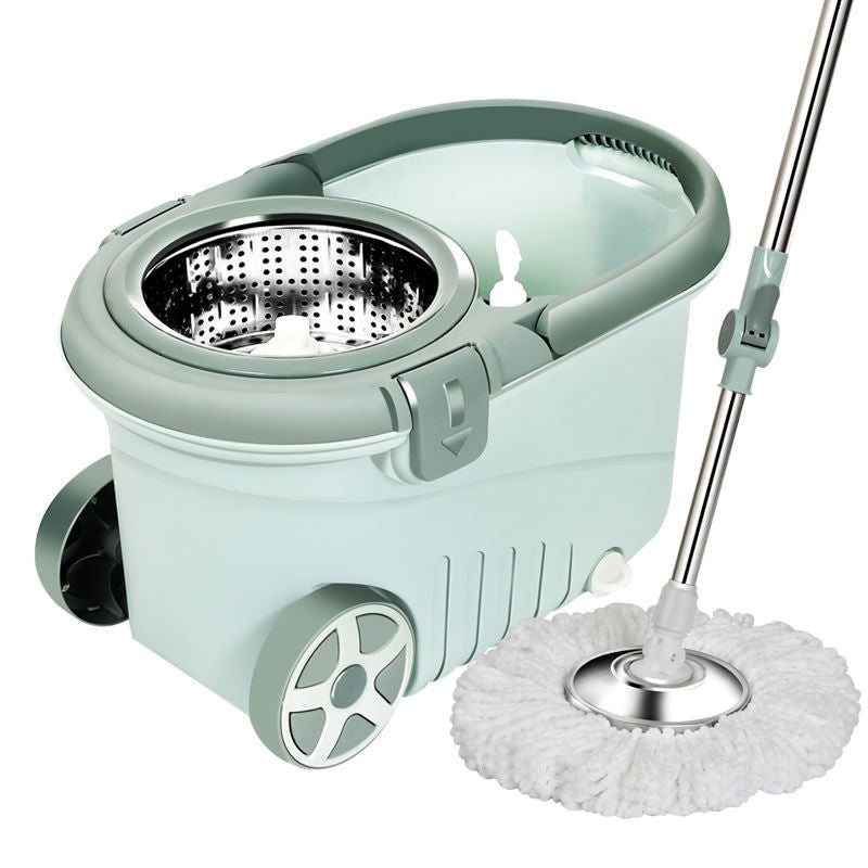 Set mop rotativ cu galeata Flippy, material plastic si microfibra, o rezerva inclusa, rezistent, cu dop scurgere, vas