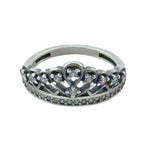 Inel din Argint 925, Jolie Silver, pentru Dama, Model Coroana cu Pietre, Marimea 51, Argintiu