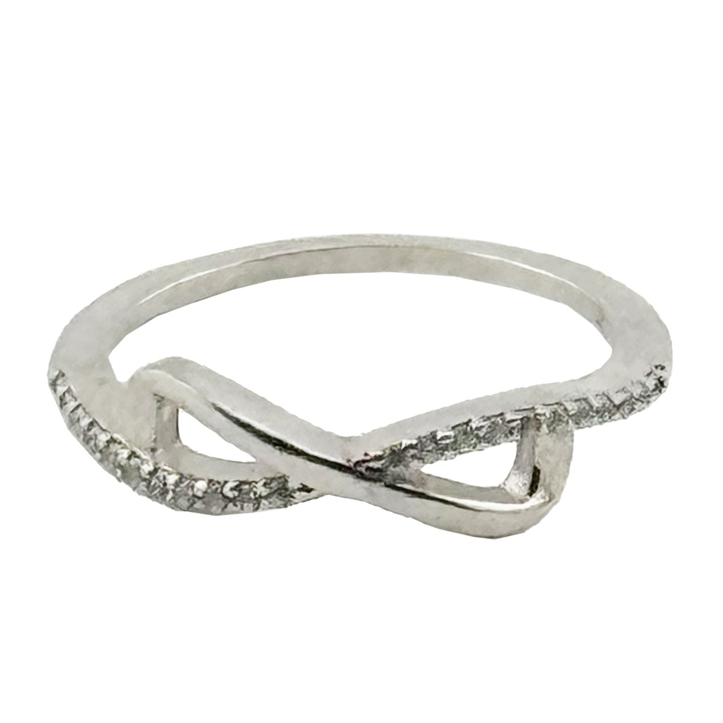 Inel pentru Dama, Jolie, Argint 925, Model Infinit cu Zirconiu, 2.2 g, 2.5 cm x 1.5 cm, Marimea 59, Argintiu