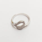 Inel pentru Dama, Jolie, Argint 925, Model Sarpe cu Pietre, 2.3g, 1 cm x 1.5 cm, Marimea 54, Argintiu