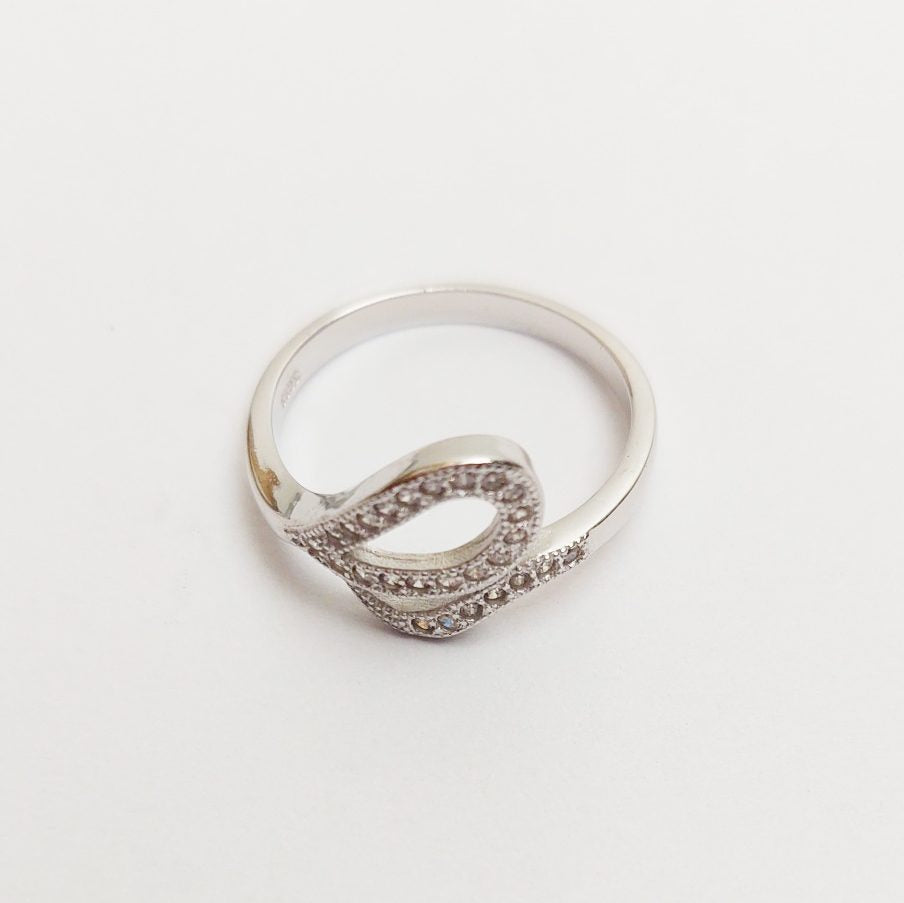 Inel pentru Dama, Jolie, Argint 925, Model Sarpe cu Pietre, 2.3g, 1 cm x 1.5 cm, Marimea 54, Argintiu