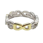 Inel pentru Dama Argint 925, Jolie Silver, Model Infinit, Placat Cu Aur Galben si Minizirconii, 4.9 g, Argintiu/Auriu