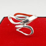 Inel pentru Dama Argint 925, Jolie, Model Sarpe Dublu 5.2 gr, Marimea 59, 2.5 x 2 cm, Argintiu