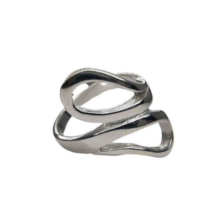 Inel pentru Dama Argint 925, Jolie, Model Sarpe Dublu 5.2 gr, Marimea 60, 2.5 x 2 cm, Argintiu