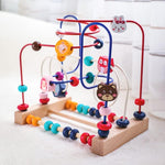 Jucarie din Lemn Montessori, Flippy, Labirint Motricitate cu Abac si Animalute, Rollercoaster pentru Copii, Educativ,