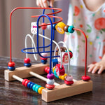 Jucarie din Lemn Montessori, Flippy, Labirint Motricitate cu Abac si Animalute, Rollercoaster pentru Copii, Educativ,