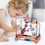 Jucarie din Lemn Montessori, Flippy, Labirint Motricitate cu Abac si Animalute, Rollercoaster pentru Copii, Educativ,