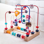 Jucarie din Lemn Montessori, Flippy, Labirint Motricitate cu Abac si Animalute, Rollercoaster pentru Copii, Educativ,