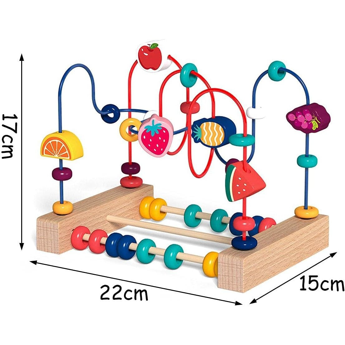 Jucarie din Lemn Montessori, Flippy, Labirint Motricitate cu Abac si Animalute, Rollercoaster pentru Copii, Educativ,