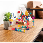 Jucarie din Lemn Montessori, Flippy, Labirint Motricitate cu Abac si Animalute, Rollercoaster pentru Copii, Educativ,