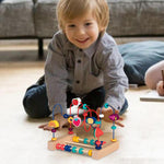 Jucarie din Lemn Montessori, Flippy, Labirint Motricitate cu Abac si Animalute, Rollercoaster pentru Copii, Educativ,
