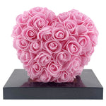 Inima din Flori, Flippy, Inimioara din Trandafiri de Spuma, Inima 15 x 15 x 9 cm / Cutia Trasparenta 16 x 15 x 10 cm,