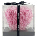 Inima din Flori, Flippy, Inimioara din Trandafiri de Spuma, Inima 15 x 15 x 9 cm / Cutia Trasparenta 16 x 15 x 10 cm,