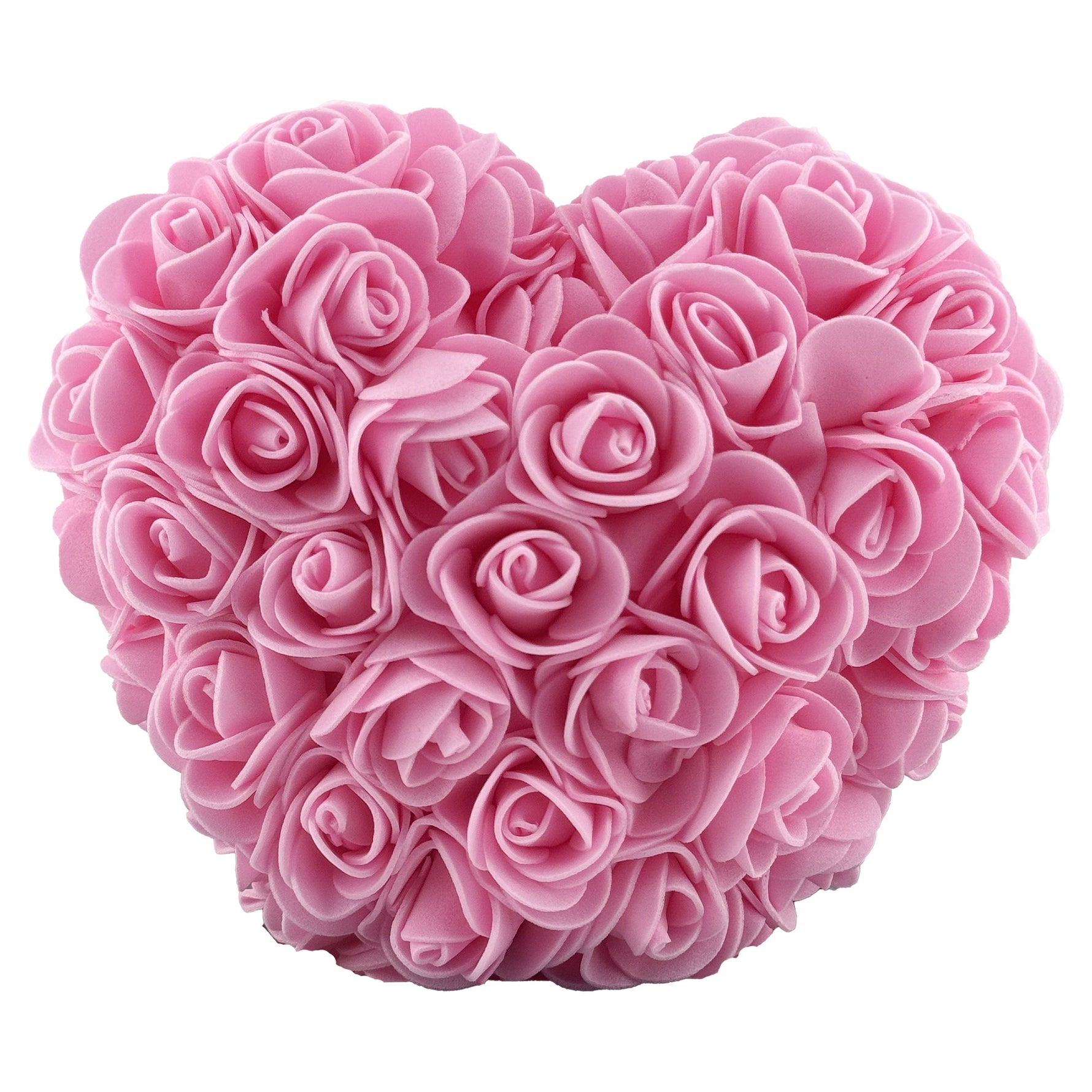 Inima din Flori, Flippy, Inimioara din Trandafiri de Spuma, Inima 15 x 15 x 9 cm / Cutia Trasparenta 16 x 15 x 10 cm,