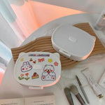 Cutie cu Oglinda, Model Pisica, Flippy, 4 Compartimente, Cutie de Depozitare a Machiajelor si Accesoriilor, Oglinda de
