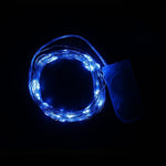 Instalatie Craciun, 1 metru, 10 LED-uri, Albastru, cu baterii, fir cupru, liniar, interior/exterior, Flippy