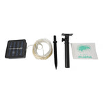 Instalatie Craciun, 10 metri, 100 de LED-uri, alb cald, cu energie solara, fir de cupru, liniar, interior/exterior,