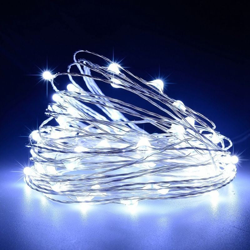 Instalatie de Craciun, Flippy, Decoratiune de Craciun, 100 Beculete LED, cu Baterii si Telecomanda, cu 8 Functii,