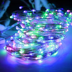 Instalatie de Craciun, Flippy, Decoratiune de Craciun, 100 Beculete LED, cu Baterii si Telecomanda, cu 8 Functii,