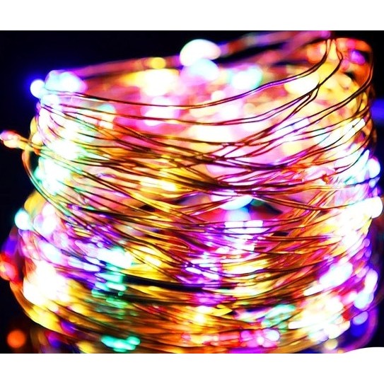 Instalatie Craciun, 10 metri, 100 LED-uri, multicolor, telecomanda 8 functii, USB, fir cupru, liniar, interior/exterior