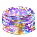 Instalatie Craciun, 10 metri, 100 LED-uri, multicolor, telecomanda 8 functii, USB, fir cupru, liniar, interior/exterior