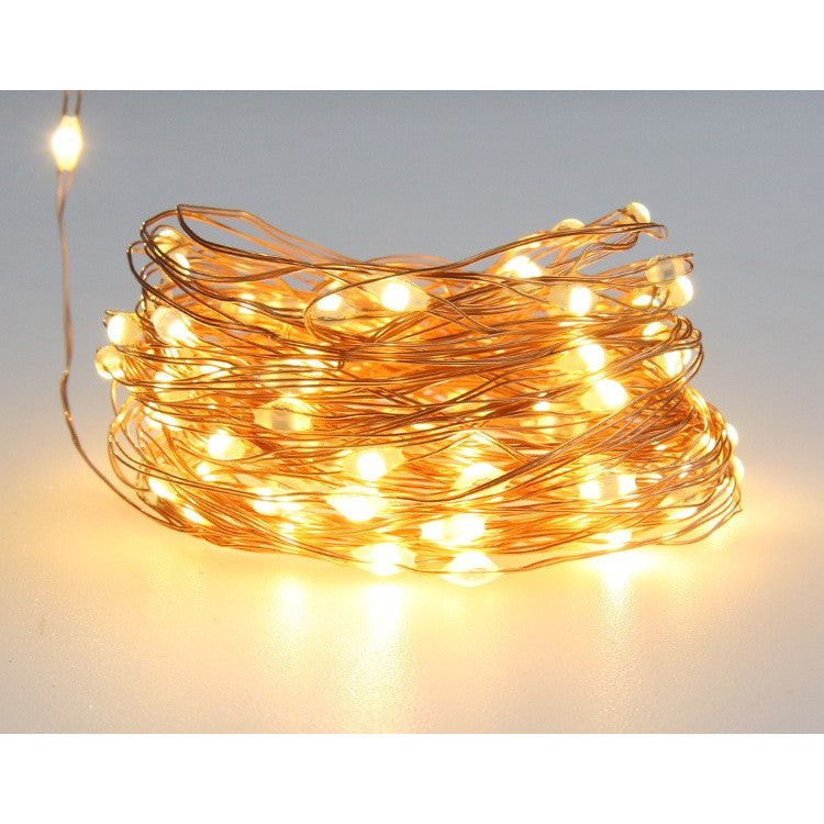Instalatie Craciun, 100 LED-uri, 12 metri, pentru exterior cu incarcare solara, alb cald, Flippy