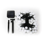 Instalatie Craciun, 12 metri, 100 de LED-uri cu ornament tip Bulb, 8 jocuri de lumini alb rece, cu energie solara,